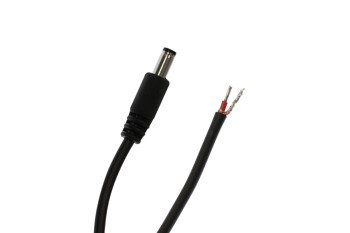 DC coaxial cable 1x1mm2 with 2.1x5.5mm plug