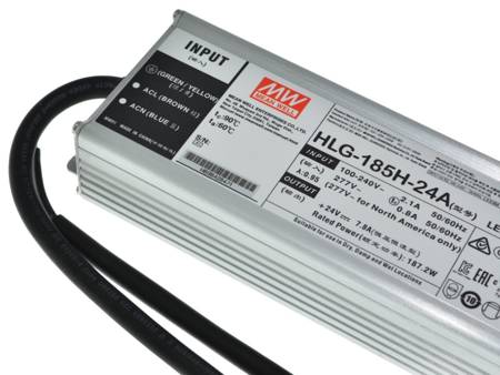 Power supply for LED lighting systems IP67 24V 7,8A 185W | HLG-185H-24A