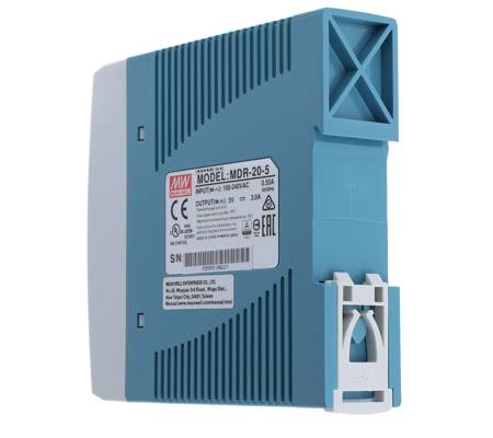 Power supply for a DIN rail 5V 3A 15W MEAN WELL | MDR-20-5