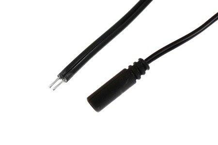 Two-core DC cable 2x0.5mm2 with a 2.1x5.5mm socket
