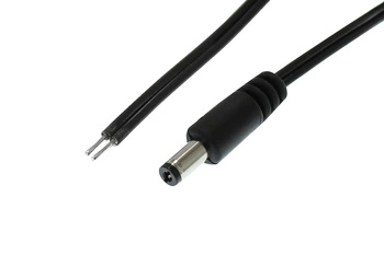 Two-core DC cable 2x0.5mm2 with 2.5x5.5mm plug