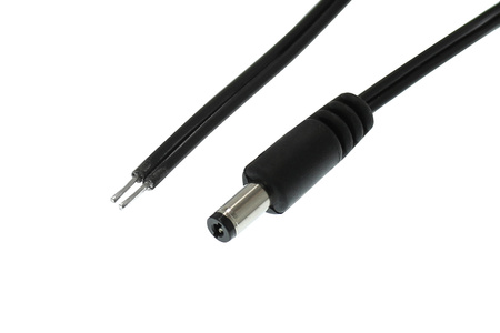 Two-core DC cable 2x0.5mm2 with a 0.7x2.35 mm plug