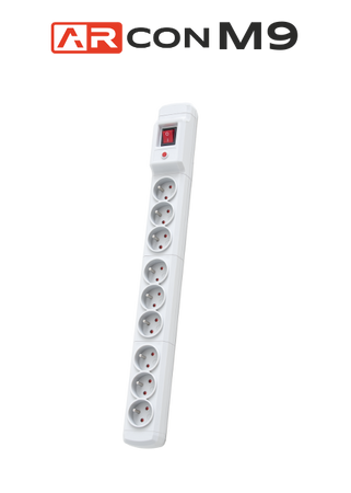 ARCON 9-OUTLET 1.5m surge protector. GRAY Multi M9