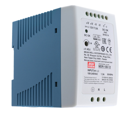 DIN rail power supply 12V 7.5A 90W MEAN WELL | MDR-100-12