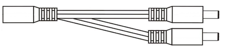 Rozdzielacz DC 1x2 | 1 x gniazdo 2.1x5.5 mm + 2 x wtyk 2.1x5.5 mm 