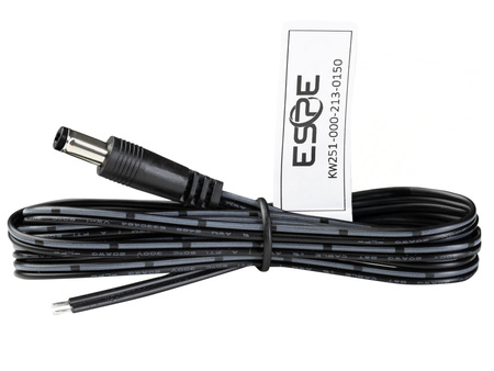 Kabel przewód DC dwużyłowy 2x0,52mm² wtyk 2,5x5,5 mm | 5m