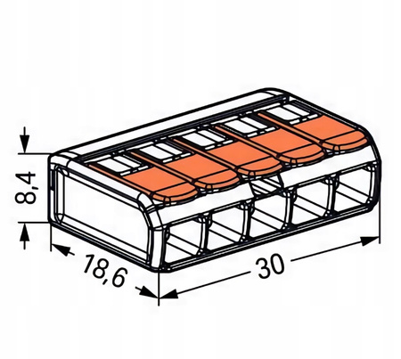 Installation quick-connector 5x0.20-4mm² | WAGO 221-415