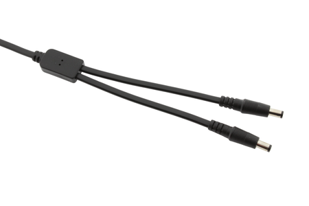 Rozdzielacz DC splitter 1x2 | 1x gniazdo 2.1x5.5mm + 2x wtyk 2.1x5.5mm 
