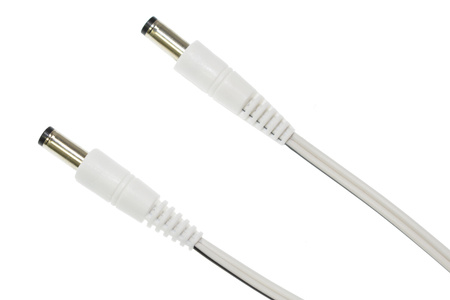 1x2 DC splitter WHITE | 1 x 2.1 x 5.5 mm socket + 2 x 2.1 x 5.5 mm plug