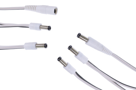 1x5 DC splitter WHITE | 1 x 2.1 x 5.5 mm socket + 5 x 2.1 x 5.5 mm plug