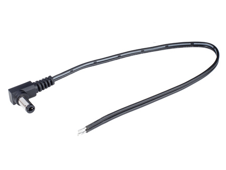 Kabel przewód DC dwużyłowy 2x0,52mm² wtyk kątowy 2,5x5,5 mm | 0,25m