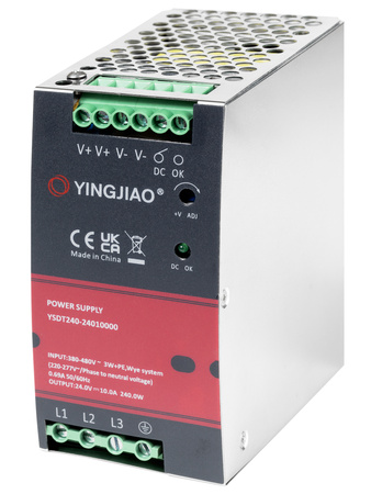 DIN rail 3-phase power supply 340-550VAC | 24V 10A 240W YINGJIAO | YSDT240-24010000