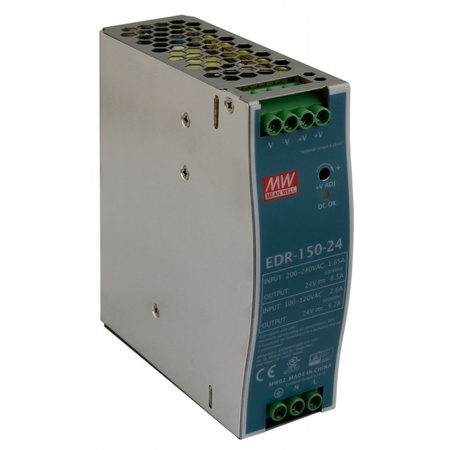 DIN rail power supply 24V 6.5A 156W MEAN WELL | EDR-150-24