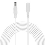 DC coaxial extension cable 1x1mm2 plug / socket 2.1x5.5mm WHITE