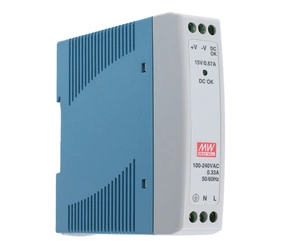 Power supply for a DIN rail 15V 0.67A 10W MEAN WELL | MDR-10-15