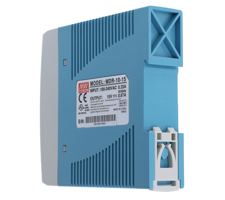 Power supply for a DIN rail 15V 0.67A 10W MEAN WELL | MDR-10-15