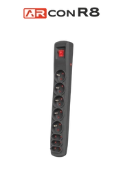 ARCON 8-SPACE black R8 surge protector strip