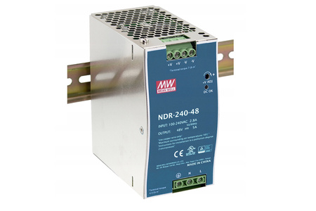 Zasilacz na szynę DIN slim 48V 5A 240W MEAN WELL | NDR-240-48