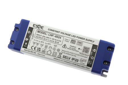 Power supply for LED lighting with PFC 24V 2,5A 60W ESPE | LNF-6024
