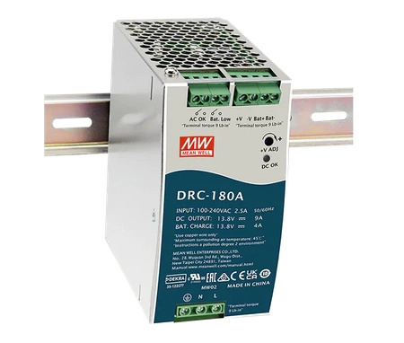 DIN rail mounted 180W 27.6V 6.5A / 27.6V 2A  buffer power supply DRC-180B