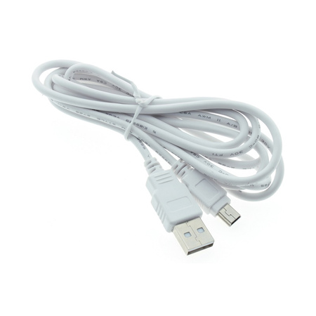 Kabel USB - miniUSB 1,8m BIAŁY