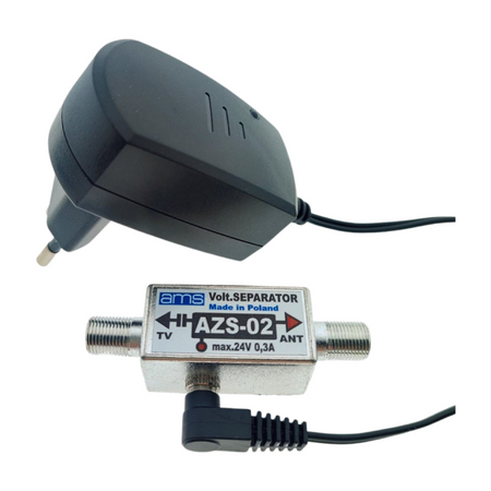 Zasilacz antenowy z separatorem 12V 300mA 3.6W