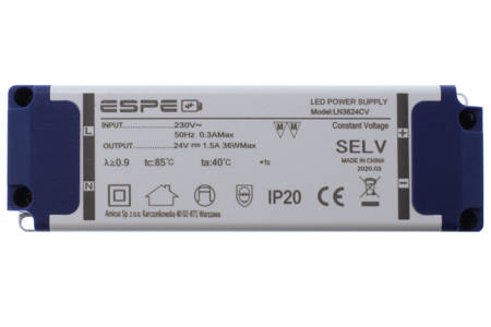 Zasilacz LED 24V 1,5A 36W ESPE | LN3624CV